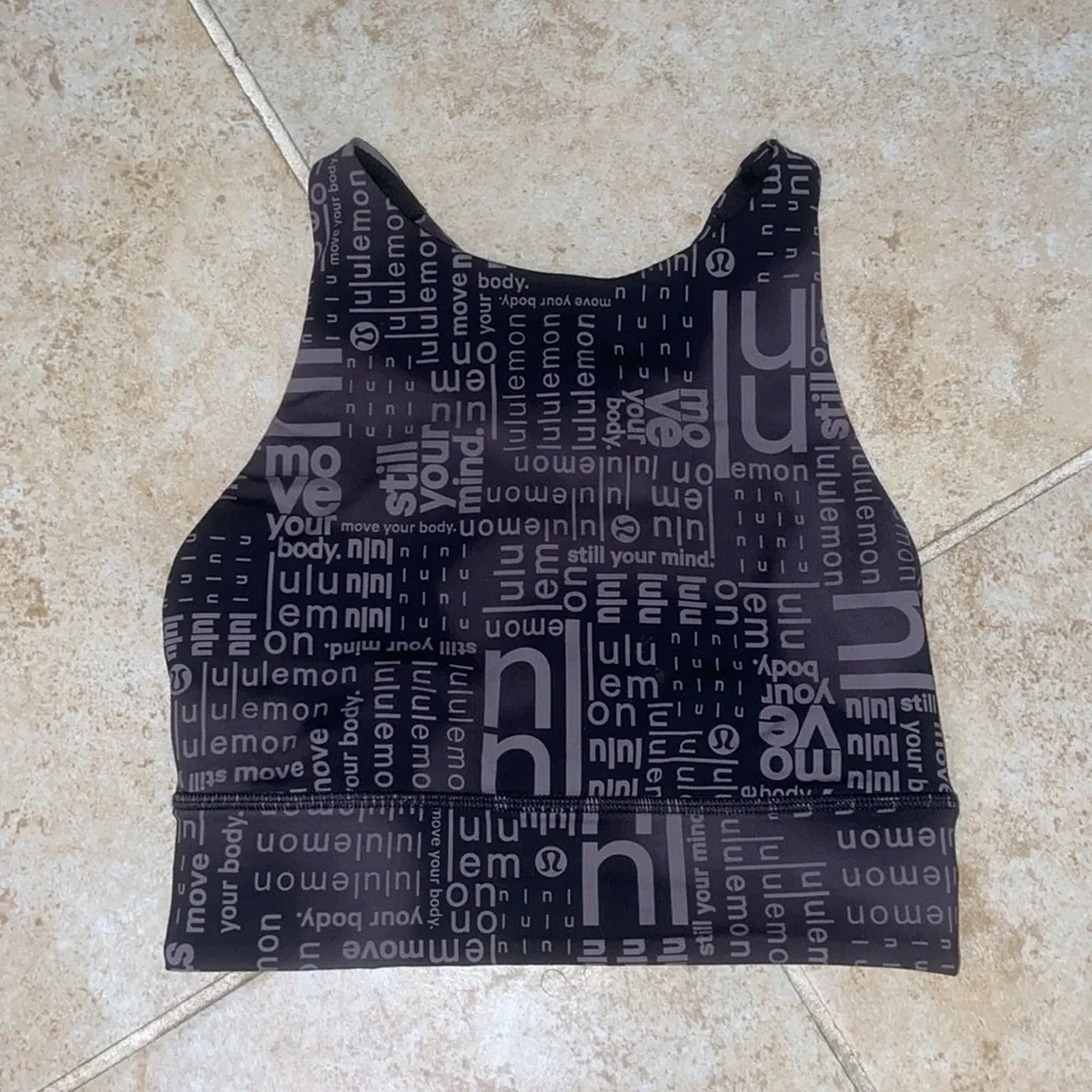 Lululemon Energy High-Neck Longline Bra -Ombre Black Multi - Picture 5 of 7